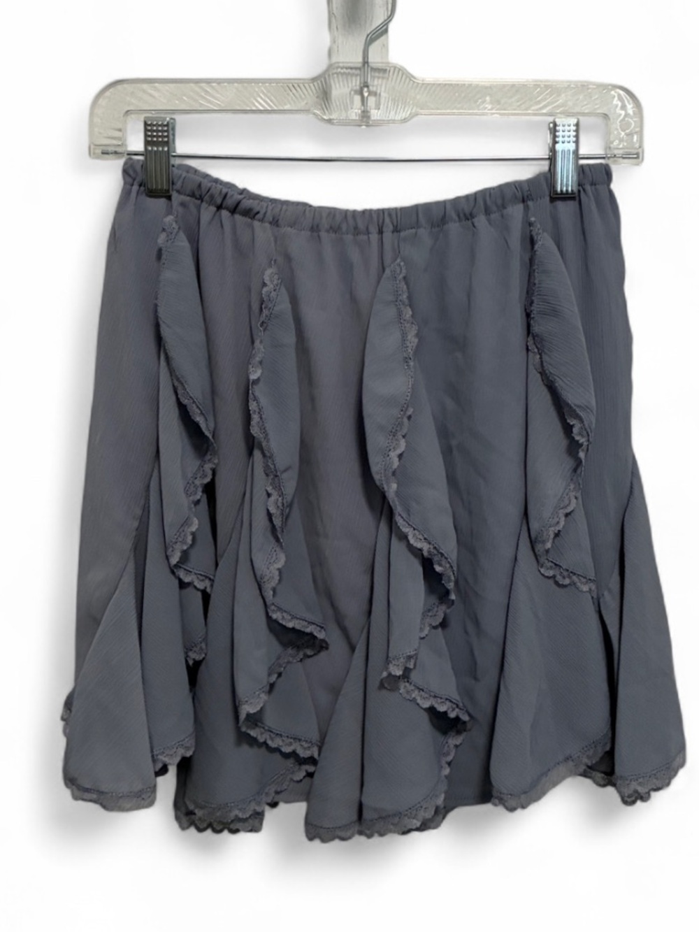 Bohme Ruffled Boho Mini Skirt - Gray